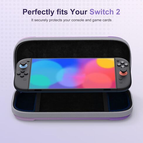 Hard Carrying Case for Nintendo Switch 2 2025, Travel Hard Shell Case with 12 Game Card Slots, Protective Bag for Switch 2 Console & Games Accessories Pink & Green in Kuwait