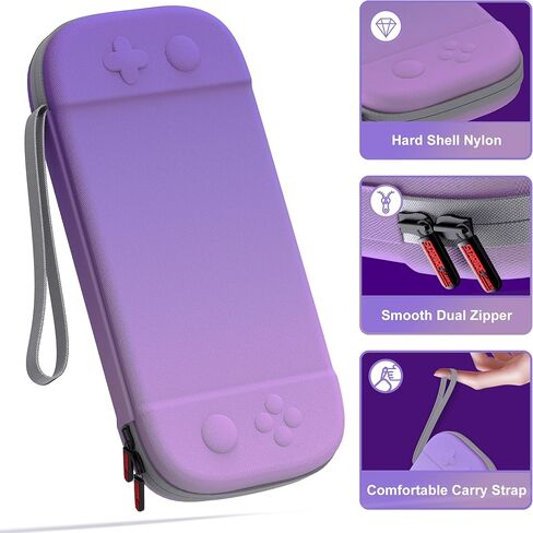 Hard Carrying Case for Nintendo Switch 2 2025, Travel Hard Shell Case with 12 Game Card Slots, Protective Bag for Switch 2 Console & Games Accessories Pink & Green in Kuwait