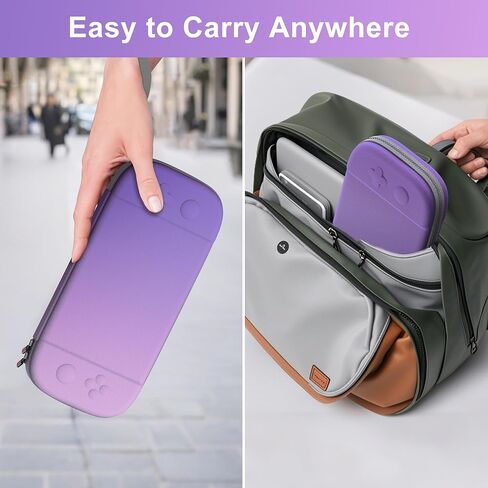 Hard Carrying Case for Nintendo Switch 2 2025, Travel Hard Shell Case with 12 Game Card Slots, Protective Bag for Switch 2 Console & Games Accessories Pink & Green in Kuwait