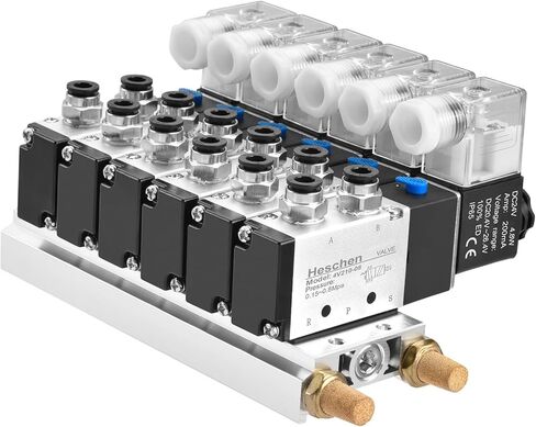 هوائي كهربائي 6 صمام الملف اللولبي 4V210-08 DC12V PT1/4 5 طريقة 2 موقف قاعدة متعددة كاتم الصوت مجموعة تركيبات سريعة in Saudi Arabia