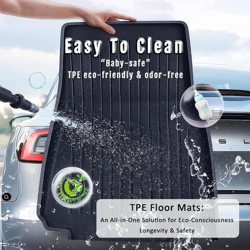 Floor Mats Compatible with Tesla Model Y 5-Seat 2021-2024 - Premium Design & Extreme Coverage - All Weather Cargo Liner Trunk Accessories (Does NOT fit 7-Seat) in Saudi Arabia