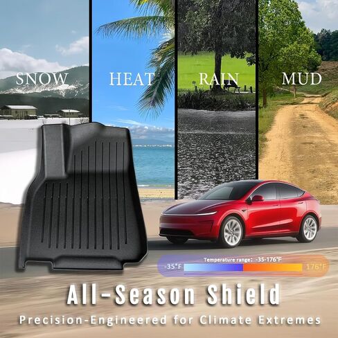 Floor Mats Compatible with Tesla Model Y 5-Seat 2021-2024 - Premium Design & Extreme Coverage - All Weather Cargo Liner Trunk Accessories (Does NOT fit 7-Seat) in Saudi Arabia