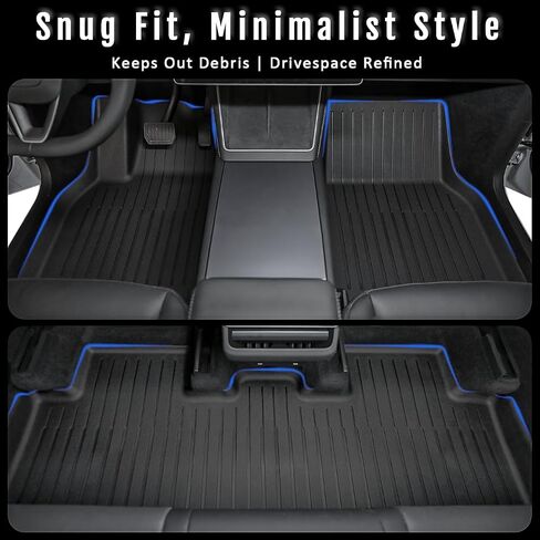 Floor Mats Compatible with Tesla Model Y 5-Seat 2021-2024 - Premium Design & Extreme Coverage - All Weather Cargo Liner Trunk Accessories (Does NOT fit 7-Seat) in Saudi Arabia