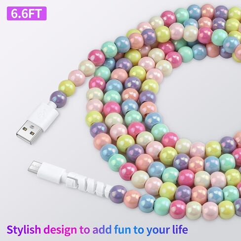 AOLCEV USB C CABLE 66W FAST USB A TO USB C شحن كابل 6.6 قدمًا/2M لطيفًا للاشتراك الخاص بشاحن iPhone Pearl USB CORR in Kuwait