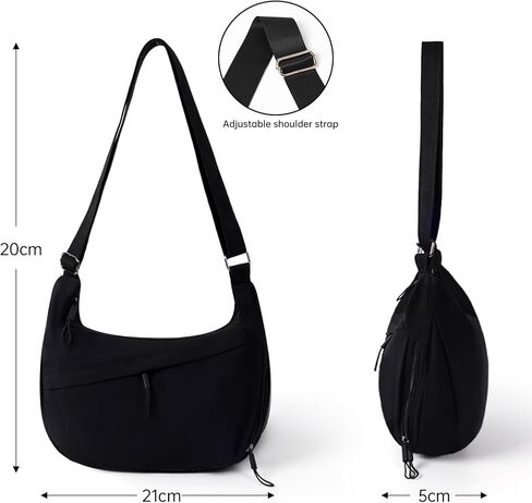 Crescent Bags for Women Nylon Hobo Crossbody Bags Casual Shoulder Handbags Multi-Pocket Sling Bag Lightweight Crossbody Purse in Kuwait