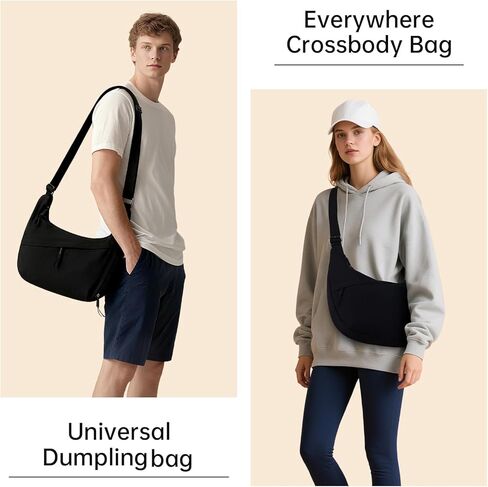 Crescent Bags for Women Nylon Hobo Crossbody Bags Casual Shoulder Handbags Multi-Pocket Sling Bag Lightweight Crossbody Purse in Kuwait