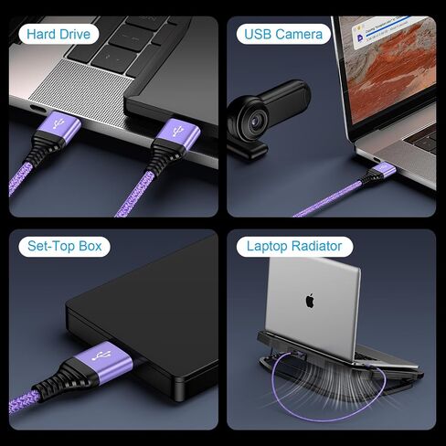 كابل USB إلى USB ، 2pack 6ft USB3.0 A إلى ذكر إلى ذكر إلى كابل مزدوج نهاية نقل بيانات USBCORD لمحاويات محرك الأقراص الثابت in Kuwait