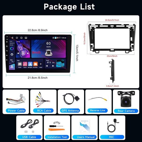 [6G+128G] Radio 8-Core Car Radio لـ Honda CRV 2007-2011 Android Car Stereo مع GPS Bluetooth ، شاشة Hodozzy 9 بوصة تعمل باللمس اللاسلكي Android Auto و WiFi USB و DSP و FM RDS in Saudi Arabia