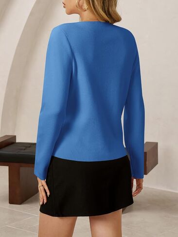 Saodimallsu Womens Button V Neck Cardigans Long Sleeve Knit Trendy Cropped Front Slit Dressy Casual Fall Sweater Tops in Saudi Arabia