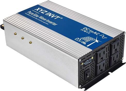 1800W Pure Sine Wave Inverter DC 24V to AC 110V 120V Power Converter 3600W Peak with LED Display for Most Small Power Appliances in Saudi Arabia