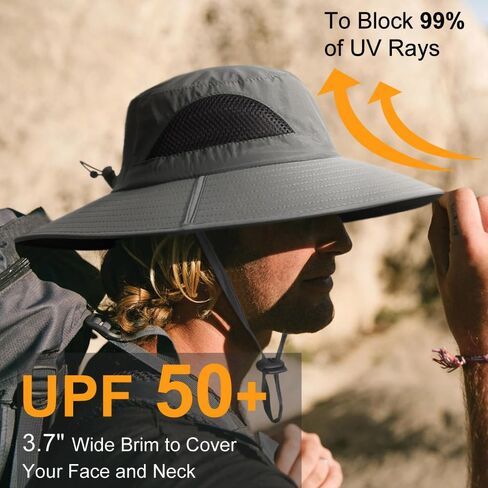 DRESHOW Women Sun Hat Outdoor UV Protection Hat Foldable Mesh Wide Brim Fishing Ponytail Beach Bucket Hats in Kuwait