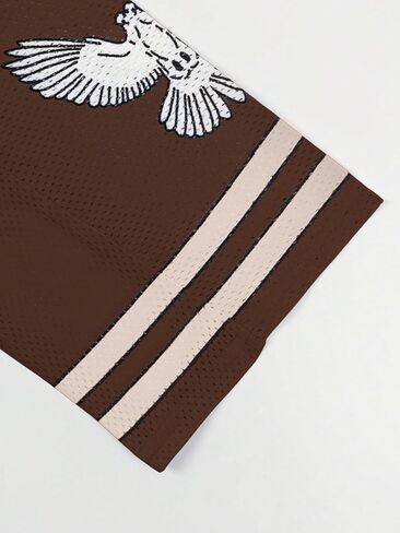 COZYEASE Men's Y2K Mesh V Neck Jersey Shirts Half Sleeve Striped Number Graphic Tees Sports Tops in Saudi Arabia