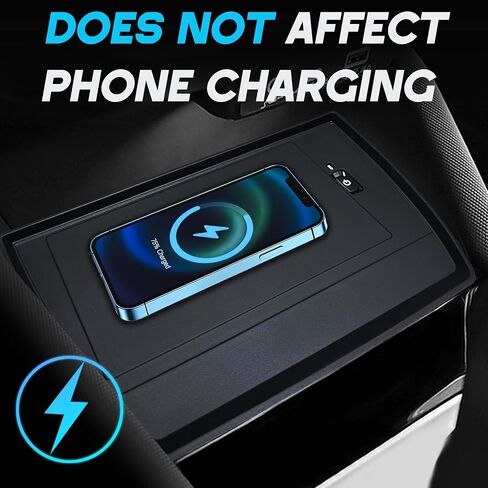 SENSHINE Wireless Charging Non-Slip Mat for Grand Highlander 2024 2025 Black Silicone Protective Pad Center Console Phone Charger Pad Liners Anti-Scratch Interior Accessories in Saudi Arabia