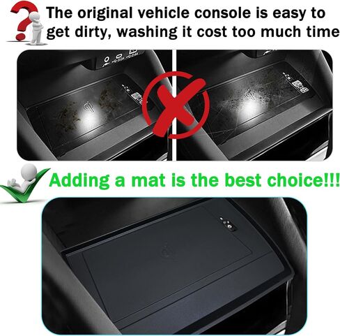 SENSHINE Wireless Charging Non-Slip Mat for Grand Highlander 2024 2025 Black Silicone Protective Pad Center Console Phone Charger Pad Liners Anti-Scratch Interior Accessories in Saudi Arabia