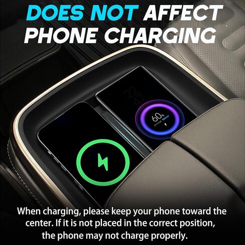 SENSHINE Wireless Charging Non-Slip Mat for Grand Highlander 2024 2025 Black Silicone Protective Pad Center Console Phone Charger Pad Liners Anti-Scratch Interior Accessories in Saudi Arabia