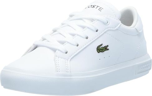 Lacoste Kid's Powercourt Sneaker, White & Black, 2 in Saudi Arabia