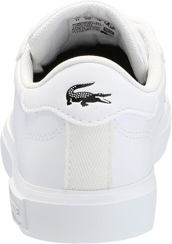 Lacoste Kid's Powercourt Sneaker, White & Black, 2 in Saudi Arabia