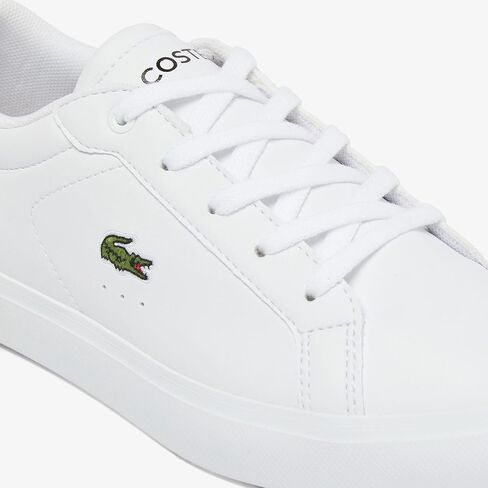 Lacoste Kid's Powercourt Sneaker, White & Black, 2 in Saudi Arabia