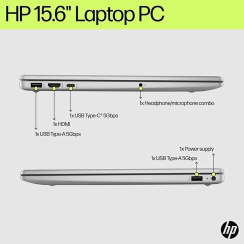 HP 15.6 بوصة كمبيوتر محمول شاشة تعمل باللمس ، Intel Core 5 120U (Beats I7-1355U) CPU 10-Core ، 32GB RAM ، 1TB SSD + 256GB محمول SSD HUB ، WIFI 6 ، WebCAM ، KIPAD ، HDMI ، USB-C ، WIN 11 in Kuwait