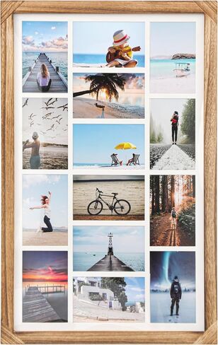 مجموعة إطارات صور مجمعة كبيرة مقاس 40 × 17 بوصة مكونة من قطعتين، تحمل 20 صورة مقاس 4 × 6، من الخشب الصلب، إطار صورة حائط متعدد الفتحات مع حصيرة، ديكور حائط أو سطح الطاولة، أسود in Saudi Arabia