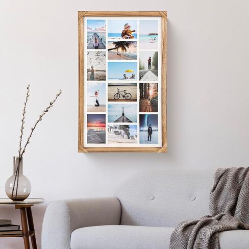 مجموعة إطارات صور مجمعة كبيرة مقاس 40 × 17 بوصة مكونة من قطعتين، تحمل 20 صورة مقاس 4 × 6، من الخشب الصلب، إطار صورة حائط متعدد الفتحات مع حصيرة، ديكور حائط أو سطح الطاولة، أسود in Saudi Arabia