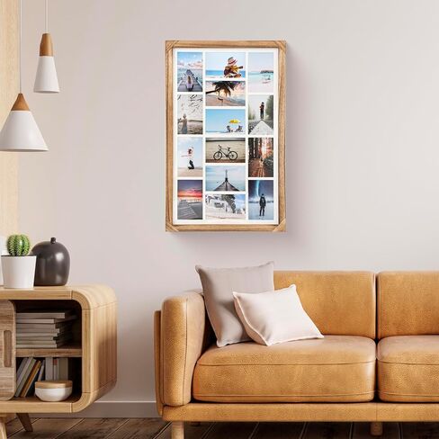 مجموعة إطارات صور مجمعة كبيرة مقاس 40 × 17 بوصة مكونة من قطعتين، تحمل 20 صورة مقاس 4 × 6، من الخشب الصلب، إطار صورة حائط متعدد الفتحات مع حصيرة، ديكور حائط أو سطح الطاولة، أسود in Saudi Arabia