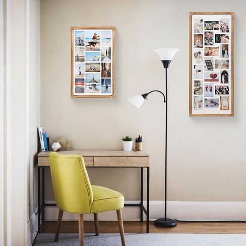 مجموعة إطارات صور مجمعة كبيرة مقاس 40 × 17 بوصة مكونة من قطعتين، تحمل 20 صورة مقاس 4 × 6، من الخشب الصلب، إطار صورة حائط متعدد الفتحات مع حصيرة، ديكور حائط أو سطح الطاولة، أسود in Saudi Arabia
