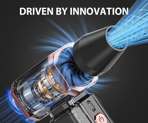 SAILHAP Compressed Air Duster 300000RPM, Cordless Electric Duster Brushless Motor Replace Canned Air, Rechargeable Mini Blower for PC, Car, Computers, Keyboard, Snow Removal & Outdoor, Great Gift in Saudi Arabia