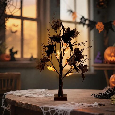 4th of July Tree Decorations, 23.6" Lighted Birch Tree with 45pcs Ornaments Set for Valentines, St.Patrick, Easter, Heart Shamrock, Artificial Tree Table Lamp with Remote 【USB/3AA Battery】 in Kuwait