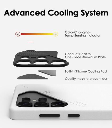 Aulumu S25 Ultra Galaxy Magnetic Case | Thermal IMD Technology | Compatible with MagSafe | Passive Cooling Samsung Galaxy S25 Ultra Case - Translucent Gray in Saudi Arabia