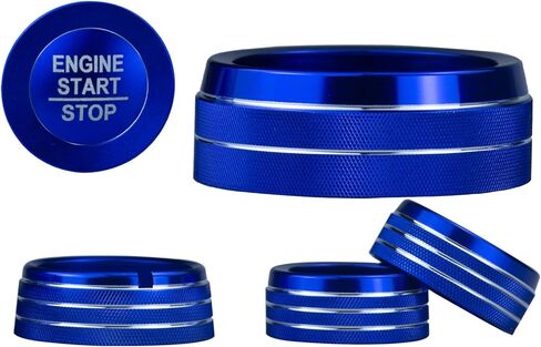 for Jeep 2022-2025 Grand Cherokee/Grand Cherokee 4xe/Grand Cherokee L car Interior 6-Piece Set, Shift Switch, air Conditioning Adjustment, Headlight Switch knob, Start Button Cover/Ring (red) in Kuwait