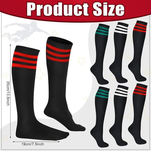 Unittype 6 Pair Rainbow Knee High Socks for Women Colorful Striped Socks Long Thigh High Stockings Tube Socks Roller Skate Socks for Adults Gift in Kuwait