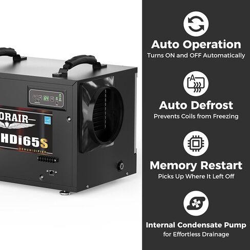 ALORAIR 120 PPD Commercial Dehumidifiers with Pump and Hose, Crawl Space Basement Dehumidifier, Industry Water Damage Unit, Compact, Portable, Auto Defrost, Memory Starting in Kuwait
