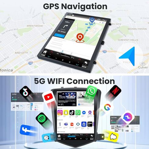 Car Radio for Chevrolet Chevy Cruze 2009-2015: Upgrade 10.4 Inch Replacement Stereo with 1280 * 800 HD Touch Screen Wireless Carplay Android Auto Bluetooth 5.0 GPS 5G WiFi SWC FM DSP - 8 Core 4+32GB in Kuwait