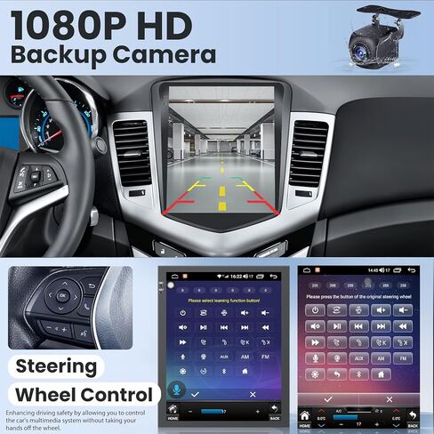 Car Radio for Chevrolet Chevy Cruze 2009-2015: Upgrade 10.4 Inch Replacement Stereo with 1280 * 800 HD Touch Screen Wireless Carplay Android Auto Bluetooth 5.0 GPS 5G WiFi SWC FM DSP - 8 Core 4+32GB in Kuwait