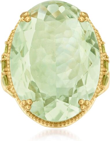 Ross-Simons 20.00 Carat Prasiolite and .80 ct. t.w. Peridot Ring in 18kt Gold Over Sterling in Saudi Arabia