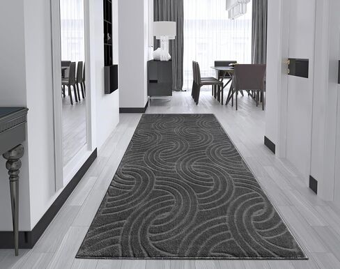Machine Washable, Non Slip PVC Backing, Flower Pattern, Dark Beige Carpet Runner Rug Mat for Entry Hallway Kitchen Laundry, 31 INCH X 6 FEET in Saudi Arabia