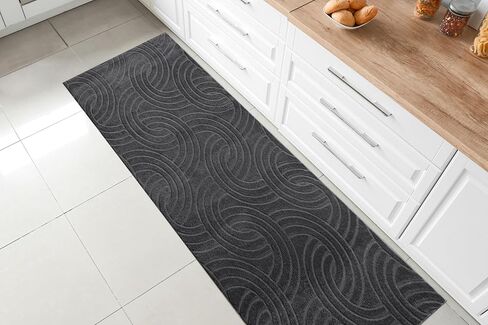 Machine Washable, Non Slip PVC Backing, Flower Pattern, Dark Beige Carpet Runner Rug Mat for Entry Hallway Kitchen Laundry, 31 INCH X 6 FEET in Saudi Arabia