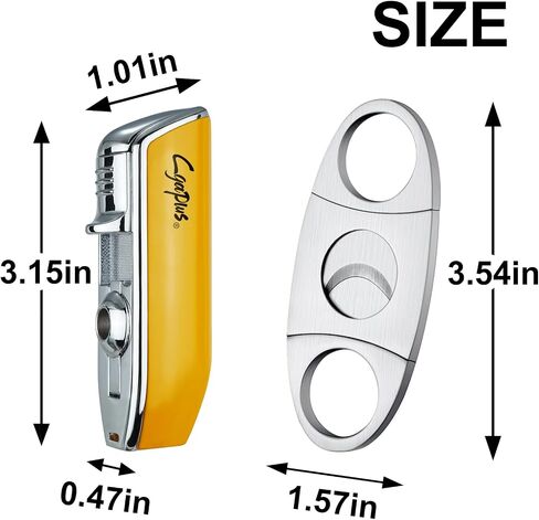 Cigar Cutter and Llighter Set Triple Jet Flame Windproof Lighters in Kuwait