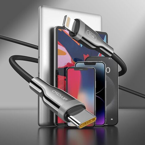 USB-C to USB-C Fast Charger Cable, Apple MFi Certified, 100W C Charging Cable for iPhone 16 15 Pro Max iPad MacBook Charger Cord, 480Mbps Speed, 1.2M Type-C Zinc Alloy Braided Cable, Data Sync in Saudi Arabia