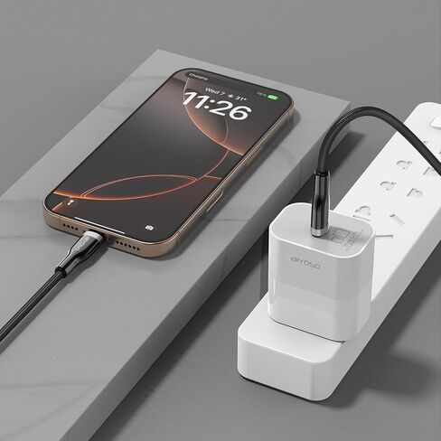 USB-C to USB-C Fast Charger Cable, Apple MFi Certified, 100W C Charging Cable for iPhone 16 15 Pro Max iPad MacBook Charger Cord, 480Mbps Speed, 1.2M Type-C Zinc Alloy Braided Cable, Data Sync in Saudi Arabia