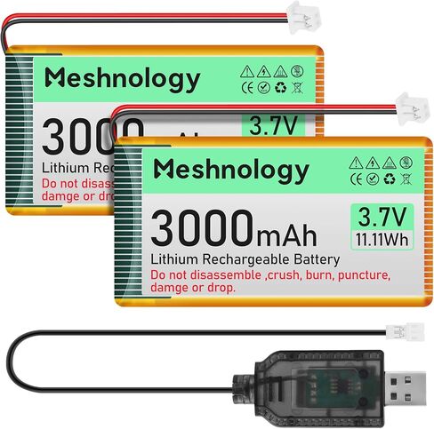 3.7V Lipo Battery 1800mAh 103450 Rechargeable Lithium Polymer Battery with PH2.0 Connector Integrated Protection Circuit for Electronic Device Meshtastic RAK19007 + RAK4631 (2 Pcs) in Kuwait