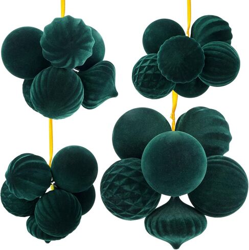 Syhood 4 Sets 24 Pcs Christmas Ball Ornaments for Tree Pre Strung Plastic Xmas Tree Decorations Shatterproof Red White and Green 2.36'' Christmas Balls Christmas Tree Ornaments for Hanging Holiday in Saudi Arabia