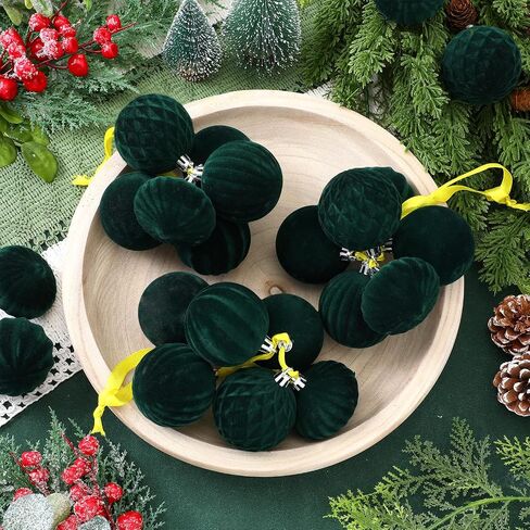 Syhood 4 Sets 24 Pcs Christmas Ball Ornaments for Tree Pre Strung Plastic Xmas Tree Decorations Shatterproof Red White and Green 2.36'' Christmas Balls Christmas Tree Ornaments for Hanging Holiday in Saudi Arabia