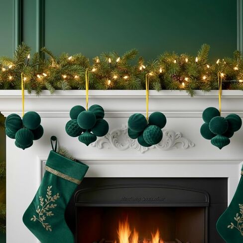 Syhood 4 Sets 24 Pcs Christmas Ball Ornaments for Tree Pre Strung Plastic Xmas Tree Decorations Shatterproof Red White and Green 2.36'' Christmas Balls Christmas Tree Ornaments for Hanging Holiday in Saudi Arabia