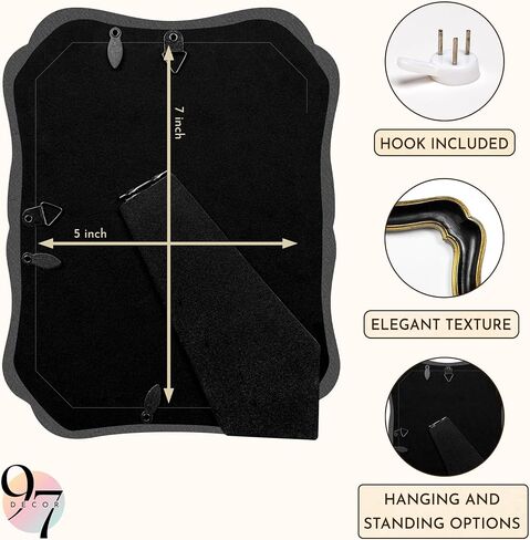 97 Decor 8x10 Vintage Picture Frame - Elegant Antique Frames 8x10 With Glass Front, Fancy Ornate Gold Frame 8 X 10 For Tabletop And Wall Mounting, Bow Photo Frames For Walls Hanging in Saudi Arabia