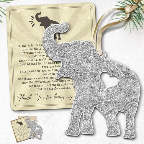 Thank You Gifts for Women, Sister, Best Friends, Coworkers - Friendship Elephant Ornament with Story Card - Christmas, Birthday Gifts for Friends - Elephant Gift for Women - Acrylic Ornament​ in Kuwait