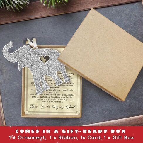 Thank You Gifts for Women, Sister, Best Friends, Coworkers - Friendship Elephant Ornament with Story Card - Christmas, Birthday Gifts for Friends - Elephant Gift for Women - Acrylic Ornament​ in Kuwait
