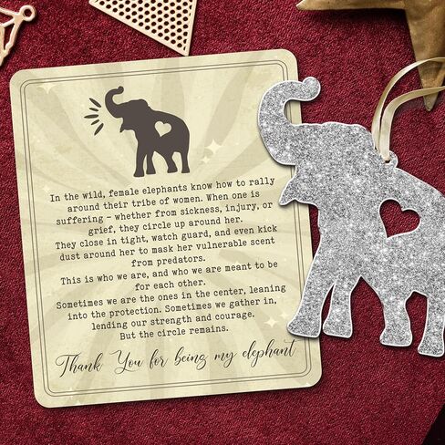 Thank You Gifts for Women, Sister, Best Friends, Coworkers - Friendship Elephant Ornament with Story Card - Christmas, Birthday Gifts for Friends - Elephant Gift for Women - Acrylic Ornament​ in Kuwait