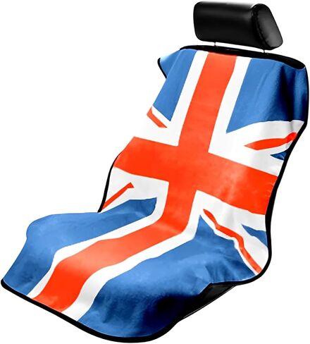 Seat Armour Seat Protector Towel – Black/Gray British Flag Design – Soft Machine Washable Car Seat Cover Towel – Easy to Install, Multipurpose Car Seat Towel in Kuwait